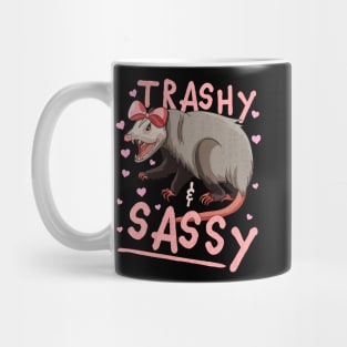 Trashy and Sassy Funny Possum Opossum Garbage Trash Mug